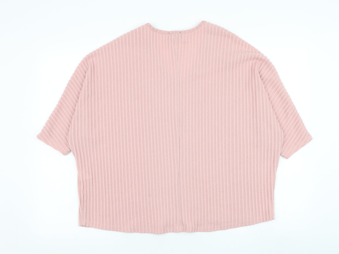 New Look Womens Pink Round Neck  Polyester Pullover Jumper Size S