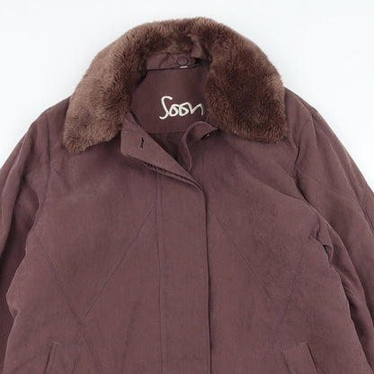 Soon Womens Purple   Overcoat Coat Size 14  Zip