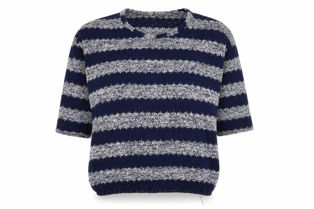 Red Herring Womens Blue Round Neck Striped Polyester Pullover Jumper Size 12