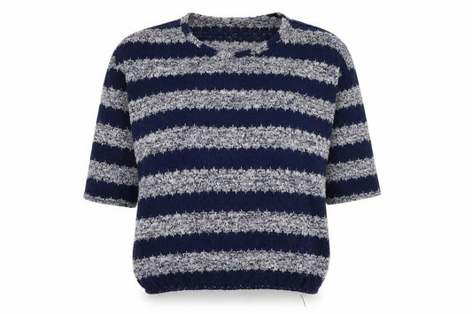 Red Herring Womens Blue Round Neck Striped Polyester Pullover Jumper Size 12