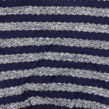 Red Herring Womens Blue Round Neck Striped Polyester Pullover Jumper Size 12