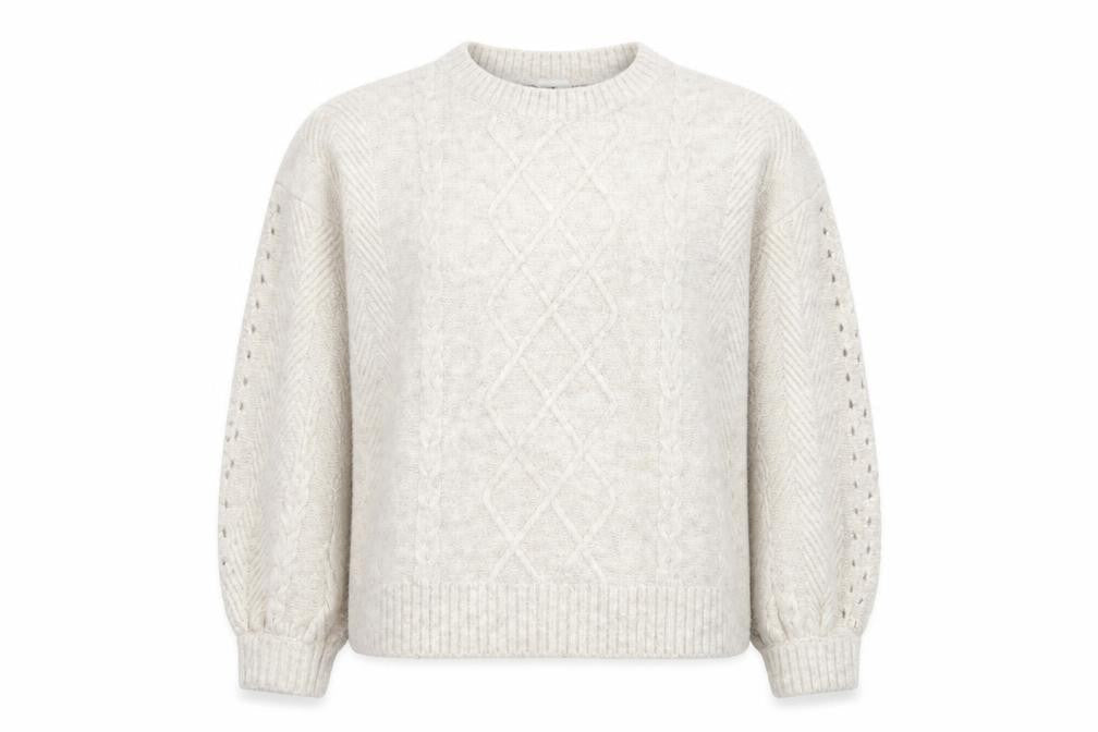 Divided by H&M Womens Ivory Round Neck  Acrylic Pullover Jumper Size L