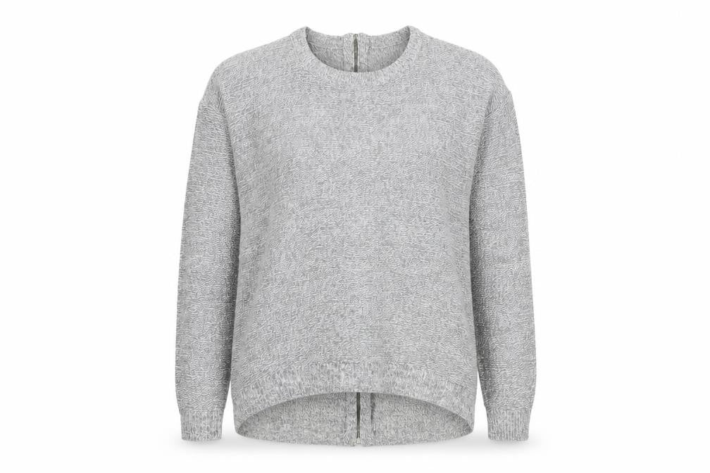 Papaya Womens Grey Round Neck  Acrylic Pullover Jumper Size S