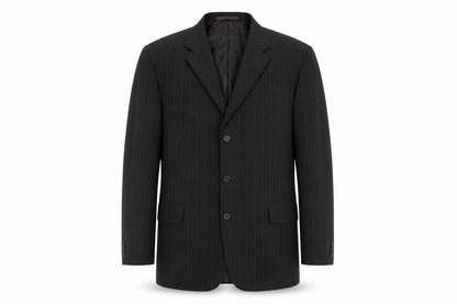F&F Mens Brown Striped Polyester Jacket Suit Jacket Size 46