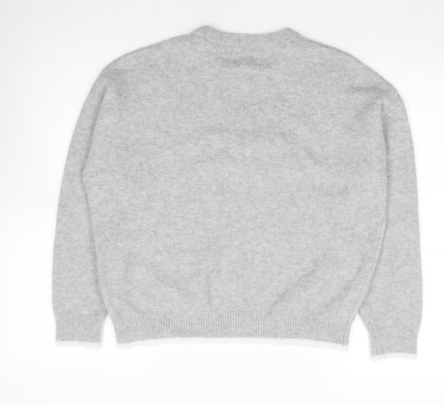 Springfield Womens Grey Crew Neck  Acrylic Pullover Jumper Size S