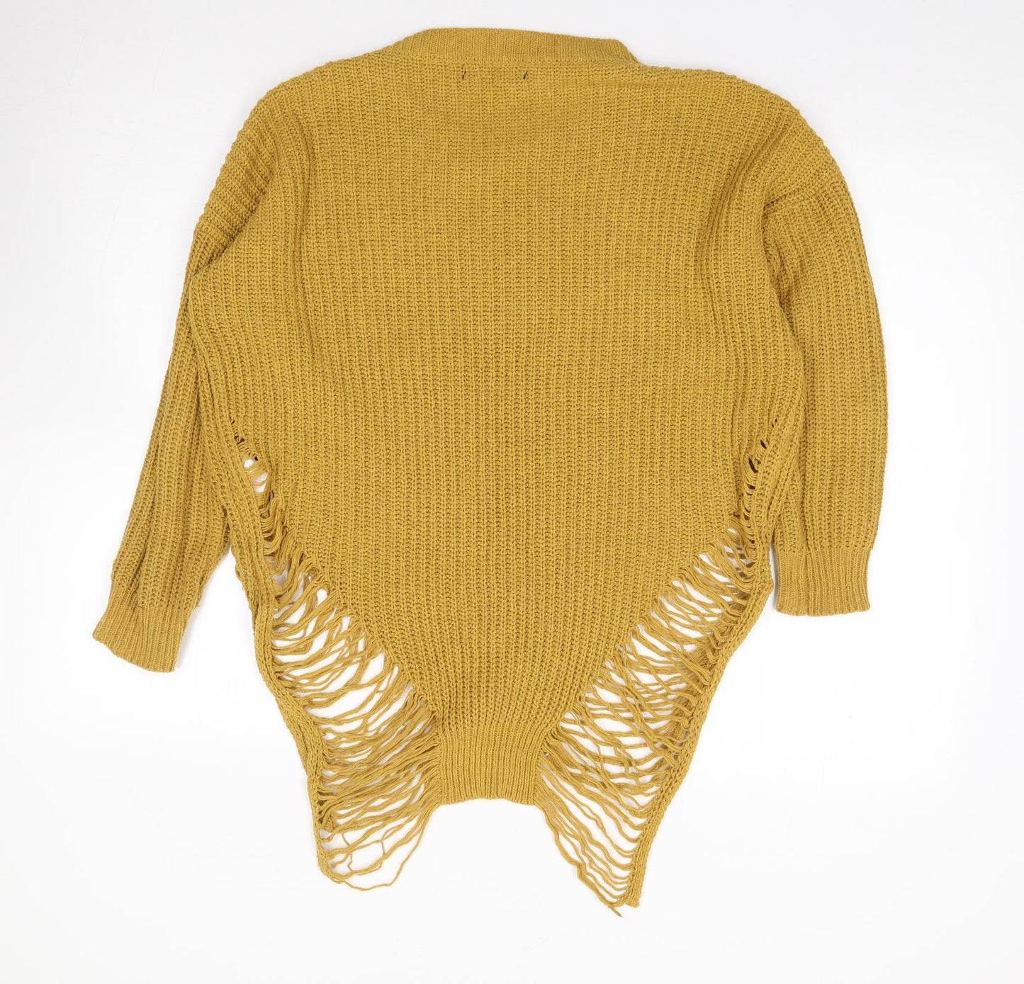 Cameo Rose Womens Yellow Round Neck  Acrylic Pullover Jumper Size 10