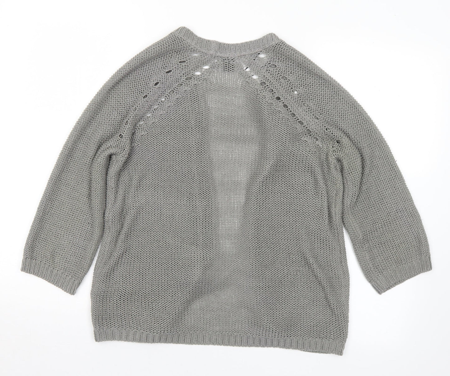 H&M Womens Grey V-Neck  Acrylic Cardigan Jumper Size XS
