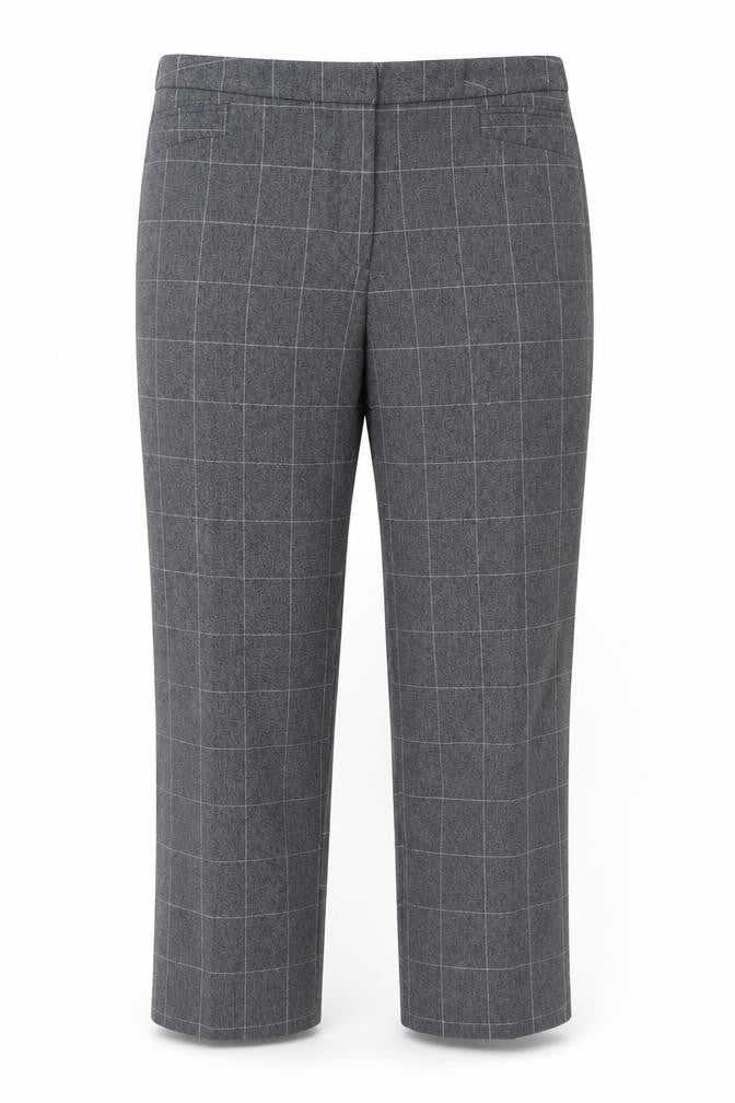 Gerard Womens Grey Check Polyester Trousers  Size 12 L28 in Regular
