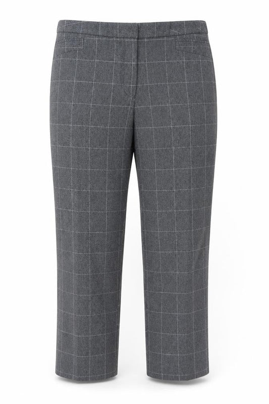 Gerard Womens Grey Check Polyester Trousers  Size 12 L28 in Regular