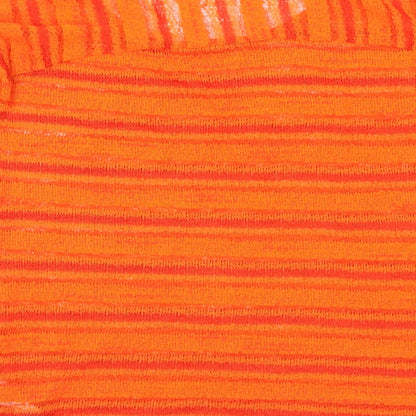Next Womens Orange Scoop Neck Striped Polyester Pullover Jumper Size 6   - Sheer