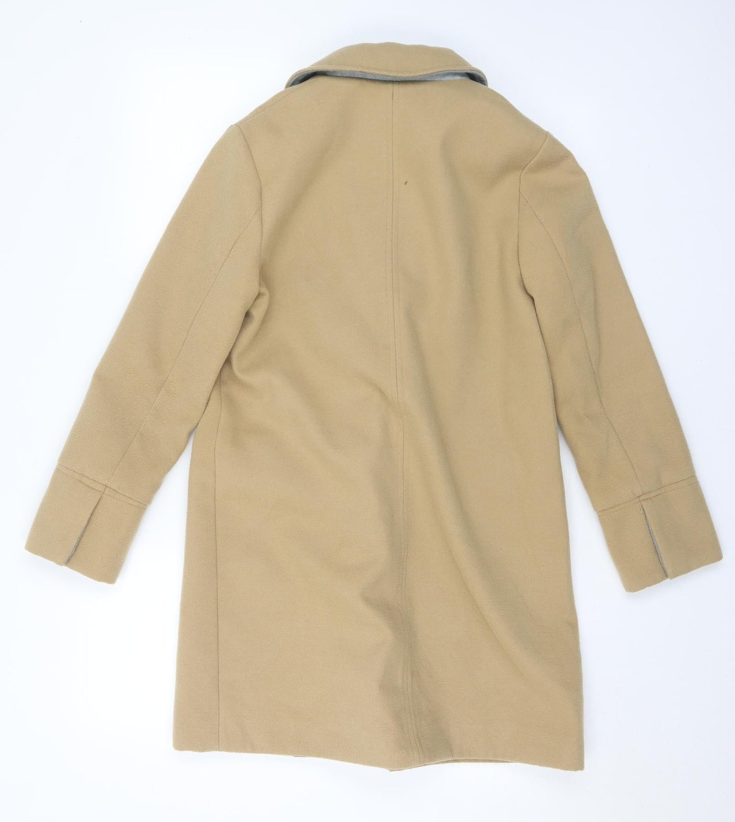 Topshop Womens Beige   Pea Coat Coat Size 8  Snap