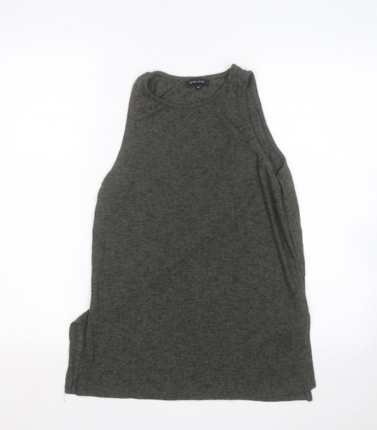 New Look Womens Green  Polyester Basic Tank Size 10 Round Neck