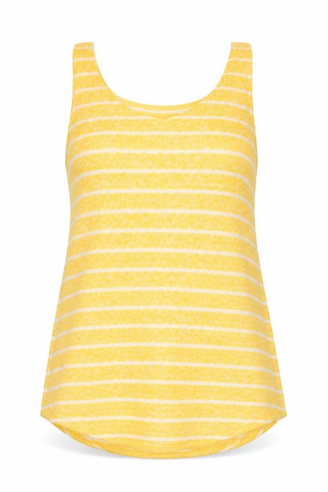 NEXT Womens Yellow Striped Viscose Basic Tank Size 10 Round Neck