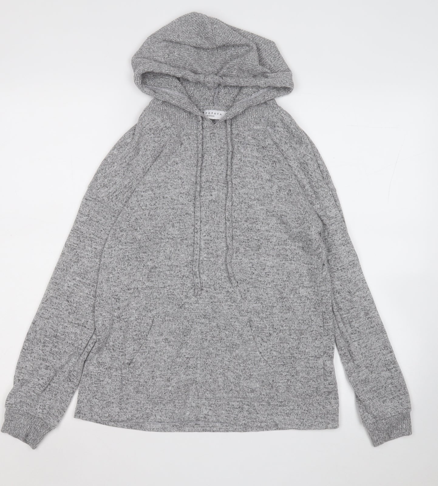 Papaya Womens Grey  Polyester Pullover Hoodie Size 10