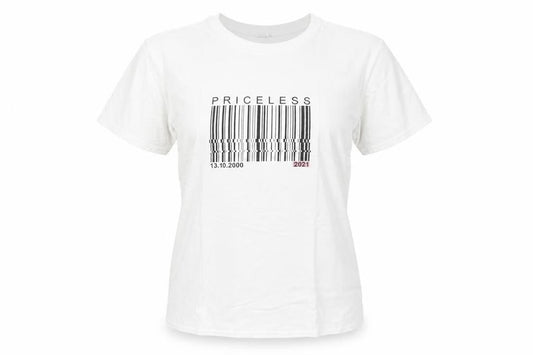 anastasia knightsworth Womens White Cotton Basic T-Shirt Size M Round Neck - Priceless