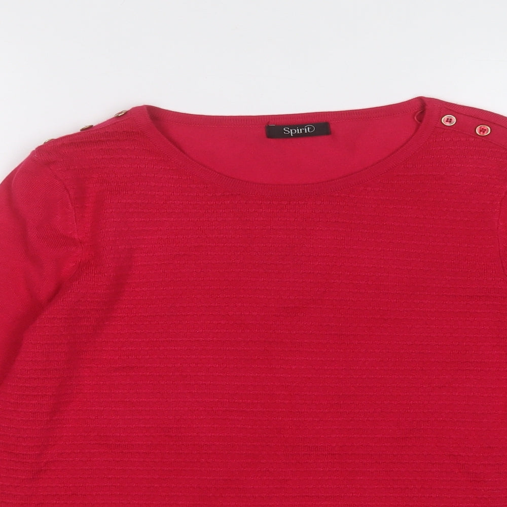Spirit Womens Pink Round Neck Viscose Pullover Jumper Size 10