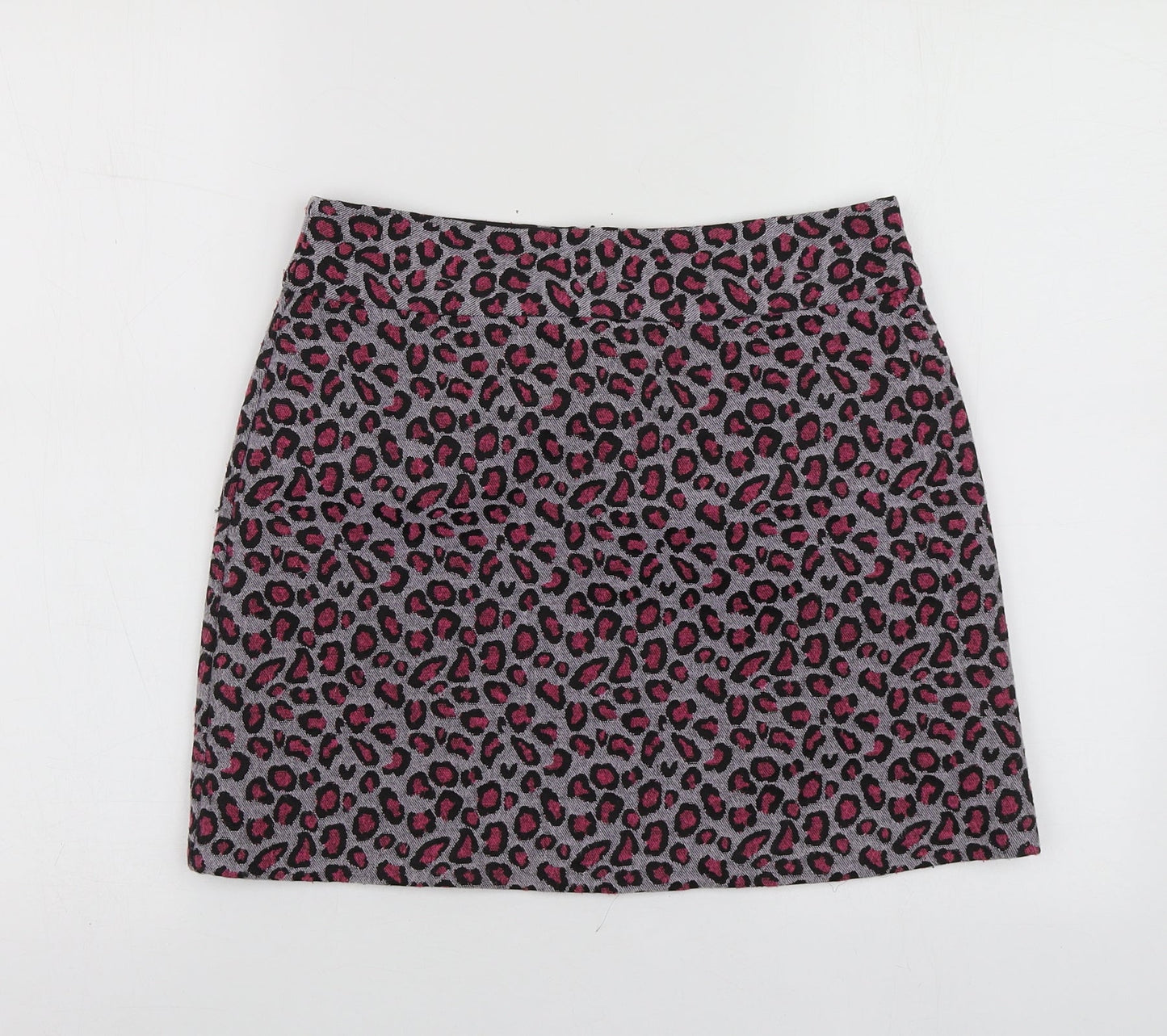Topshop Womens Pink Animal Print Polyester Mini Skirt Size 36