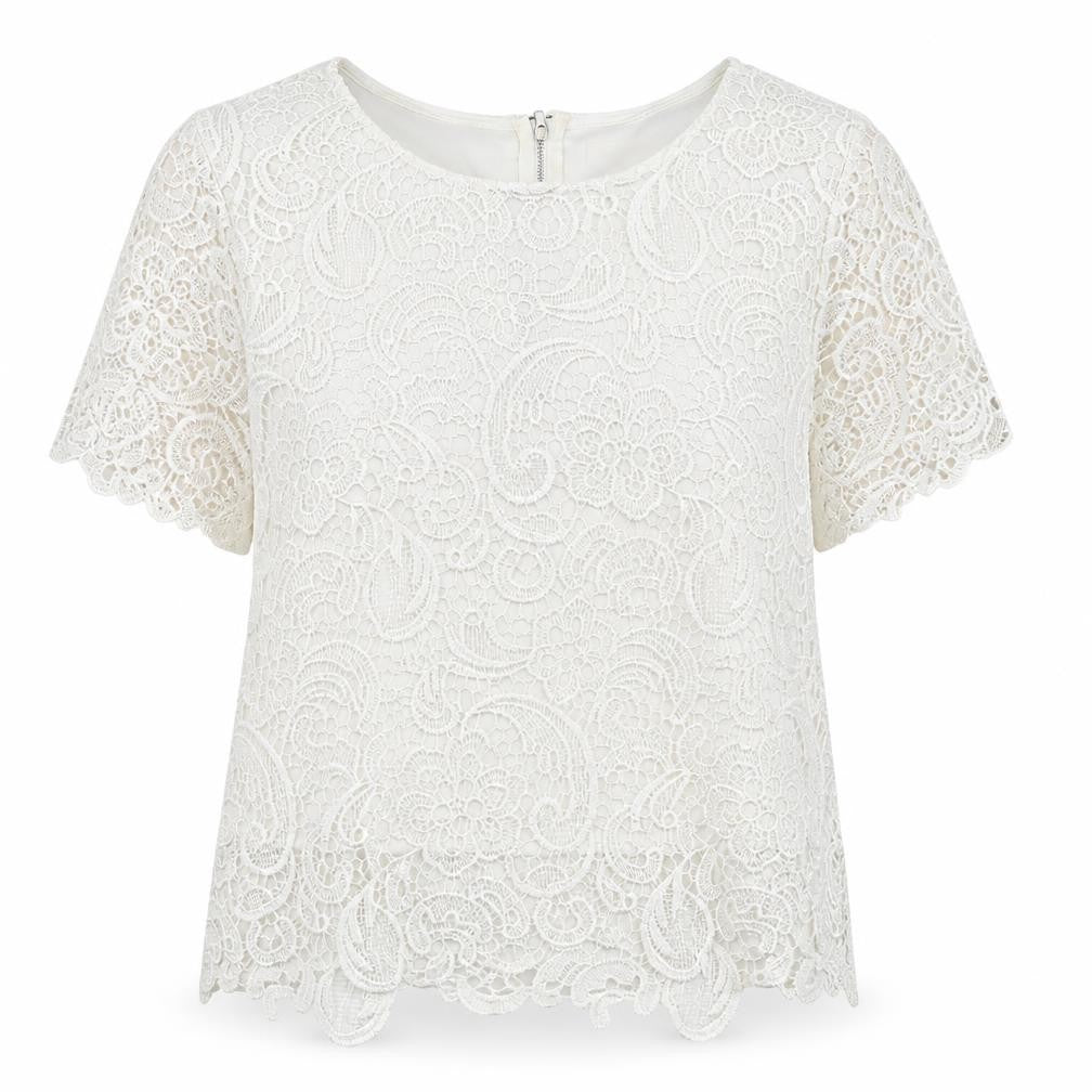 Urban Bliss Womens White Polyester Basic Blouse Size 16 Round Neck