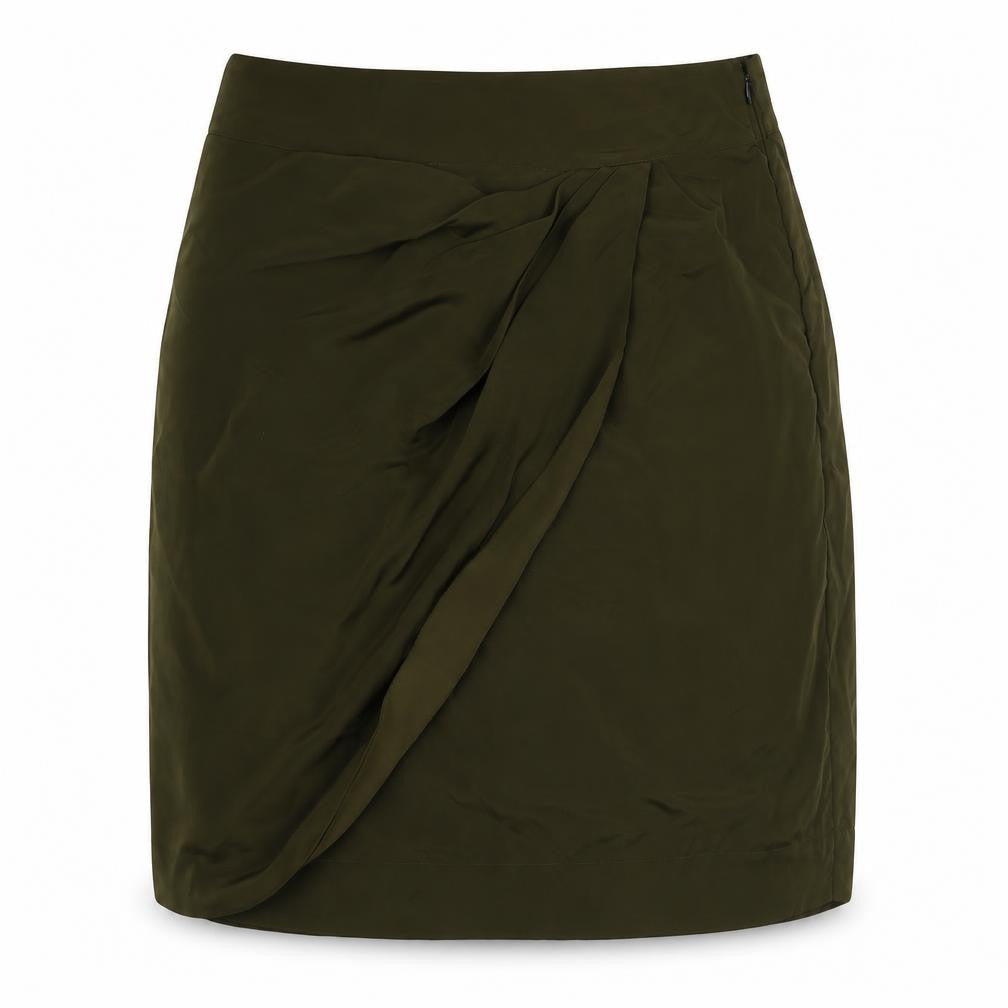 eShakti Womens Green Polyester A-Line Skirt Size 14