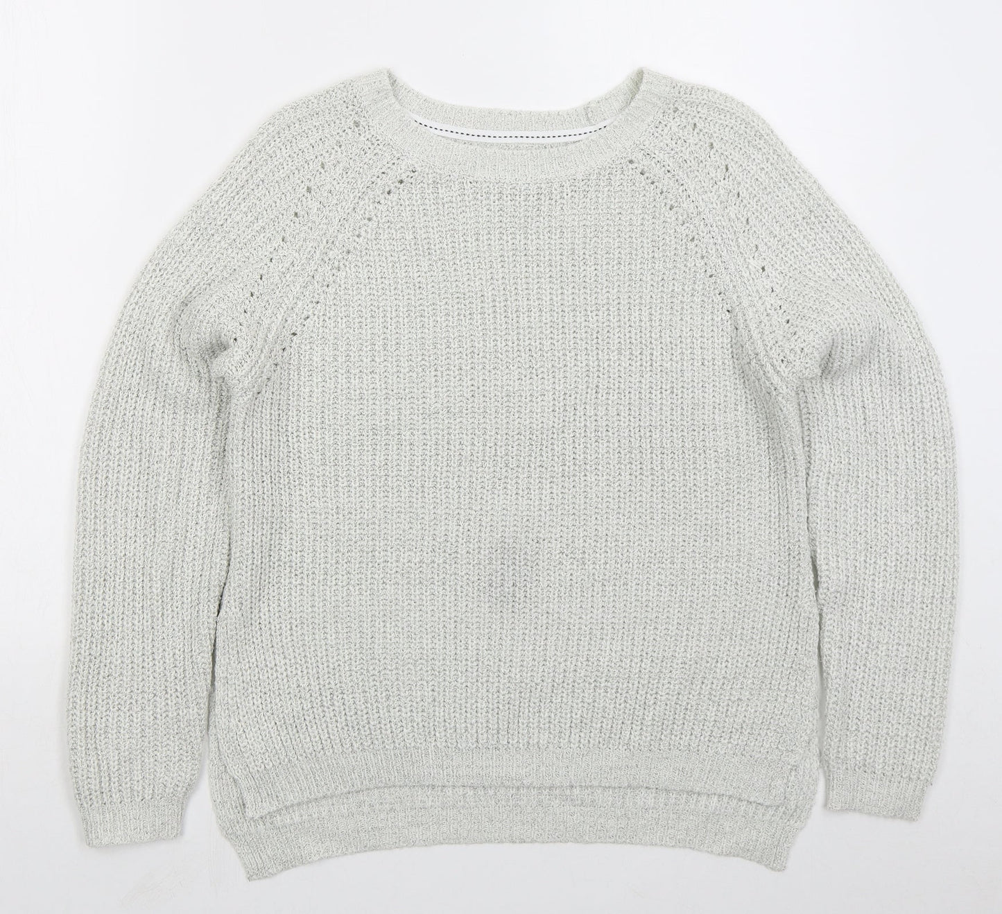 Matalan Womens Grey Crew Neck  Acrylic Pullover Jumper Size M