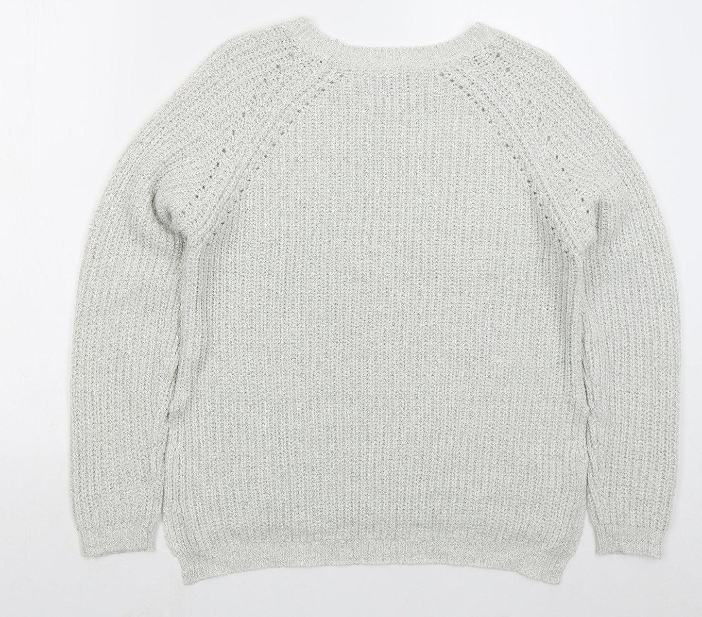 Matalan Womens Grey Crew Neck  Acrylic Pullover Jumper Size M