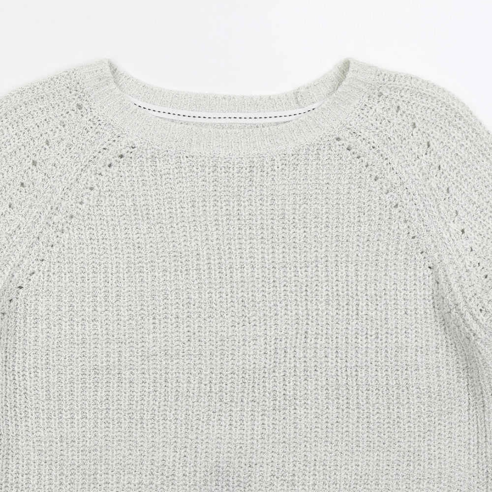 Matalan Womens Grey Crew Neck  Acrylic Pullover Jumper Size M