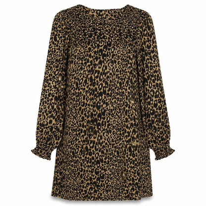 Next Womens Brown Animal Print Viscose Sheath  Size 10  Round Neck Pullover
