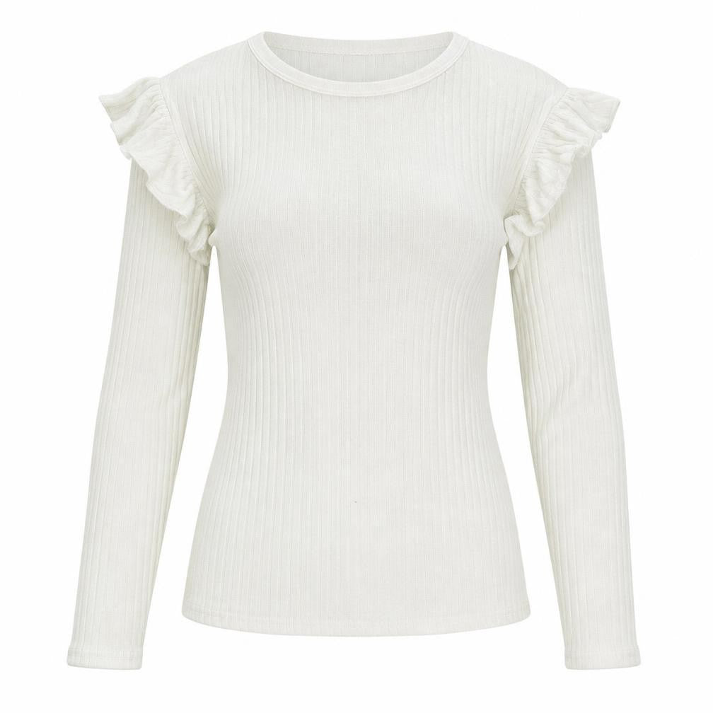 New Look Womens White Crew Neck  Polyester Pullover Jumper Size 10