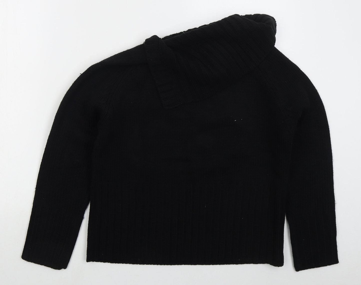 XE Womens Black Collared  Acrylic Pullover Jumper Size 16