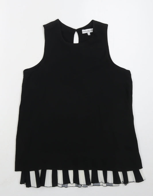 Sabrina Diamante Womens Black  Polyester Basic Tank Size M Round Neck