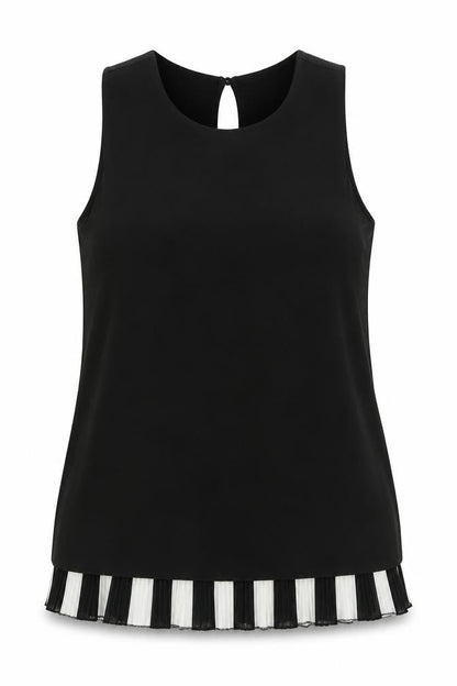 Sabrina Diamante Womens Black  Polyester Basic Tank Size M Round Neck