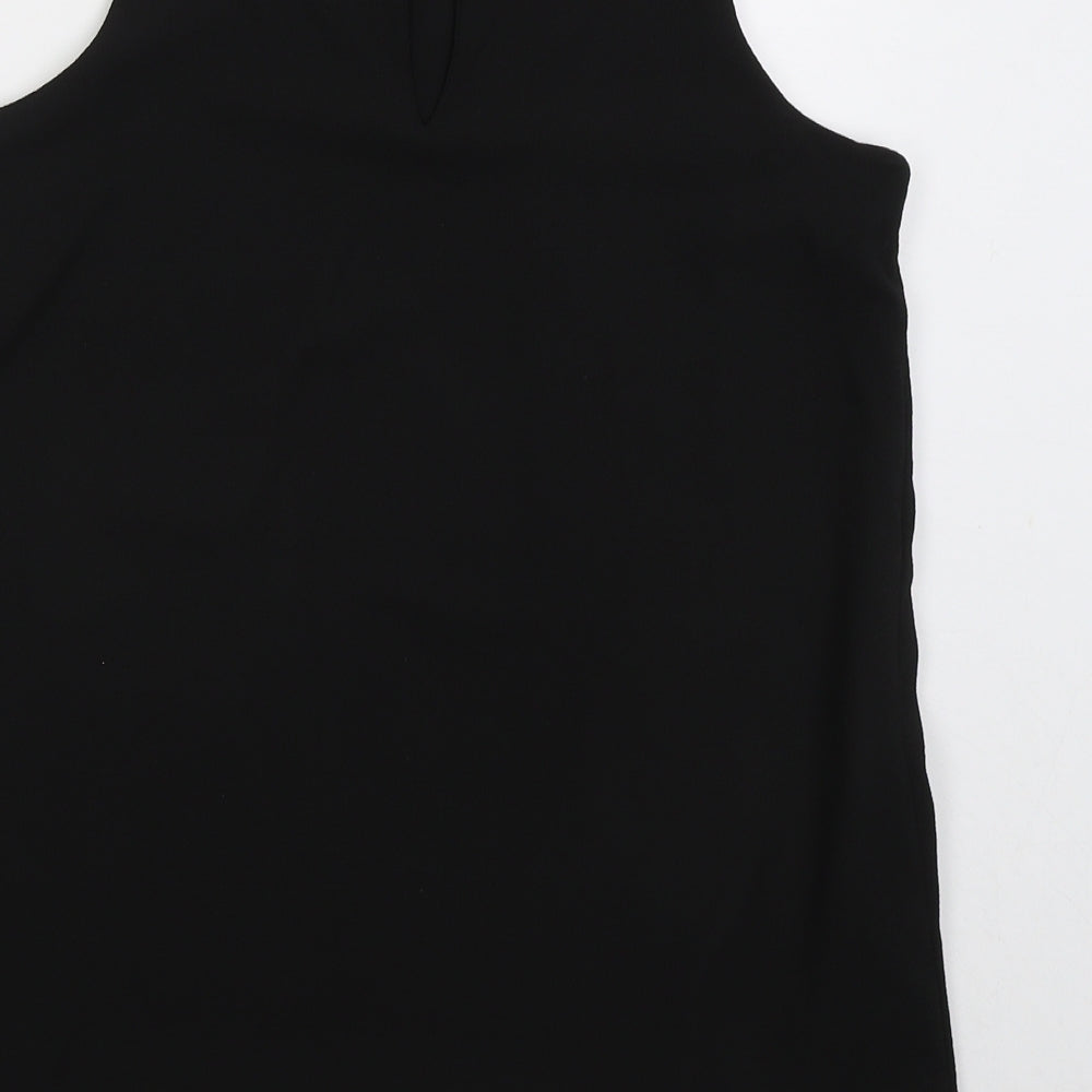 Sabrina Diamante Womens Black  Polyester Basic Tank Size M Round Neck