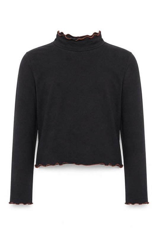 George Girls Black  Cotton Basic T-Shirt Size 8-9 Years Crew Neck