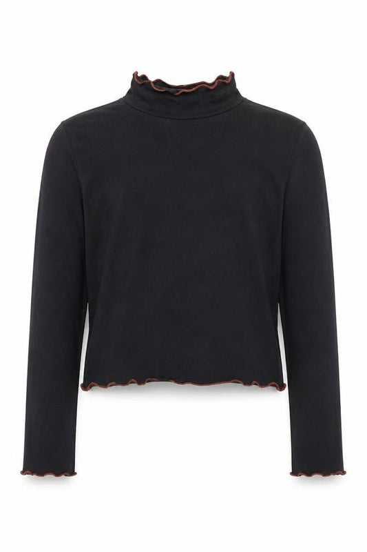 George Girls Black  Cotton Basic T-Shirt Size 8-9 Years Crew Neck