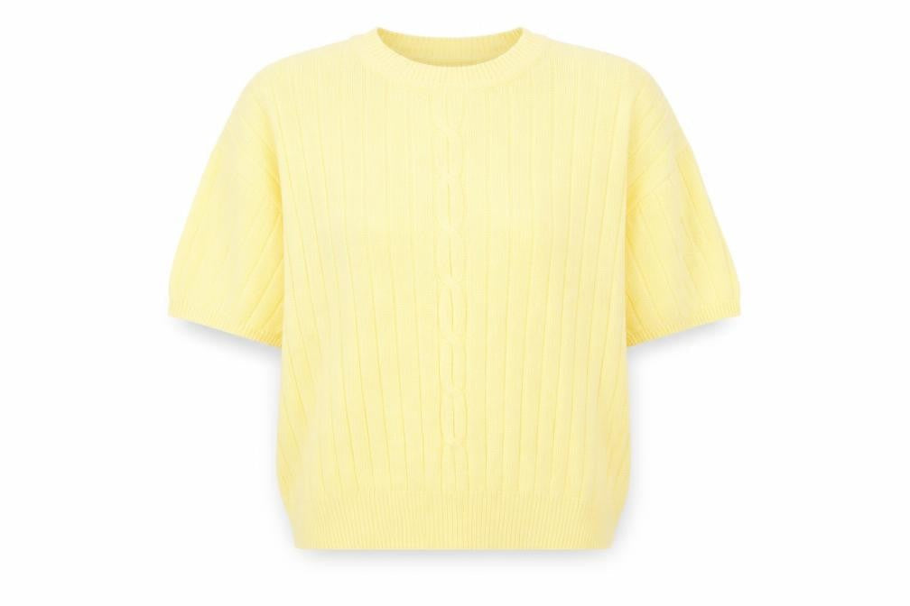 Compliments  Womens Yellow Round Neck  Cotton Pullover Jumper Size M