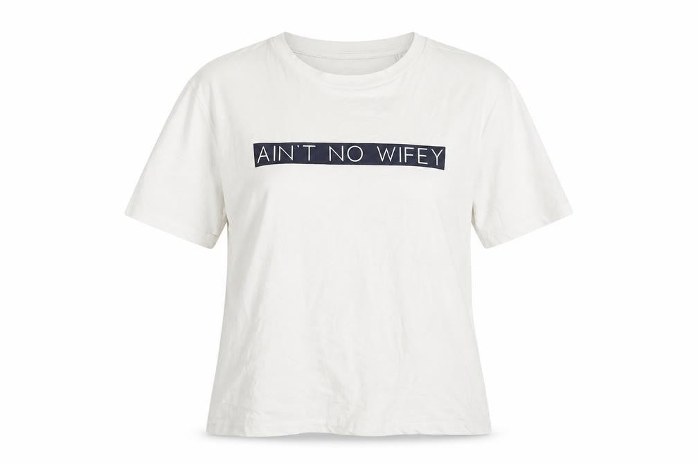 The Paper Press Womens White  Cotton Basic T-Shirt Size M Round Neck