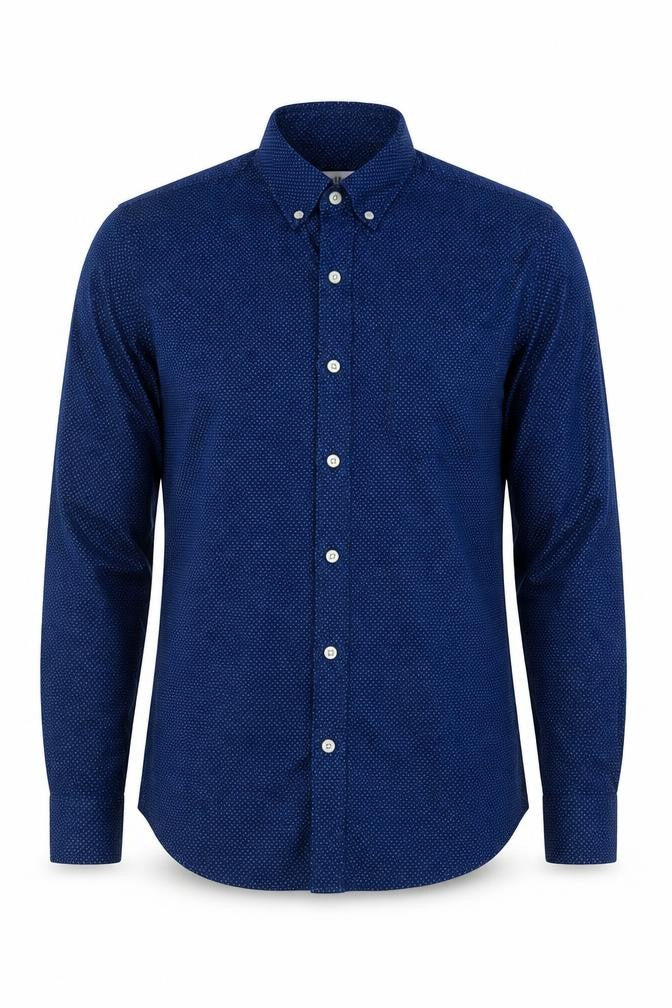 Gap Mens Blue Polka Dot Cotton  Button-Up Size S Collared Button