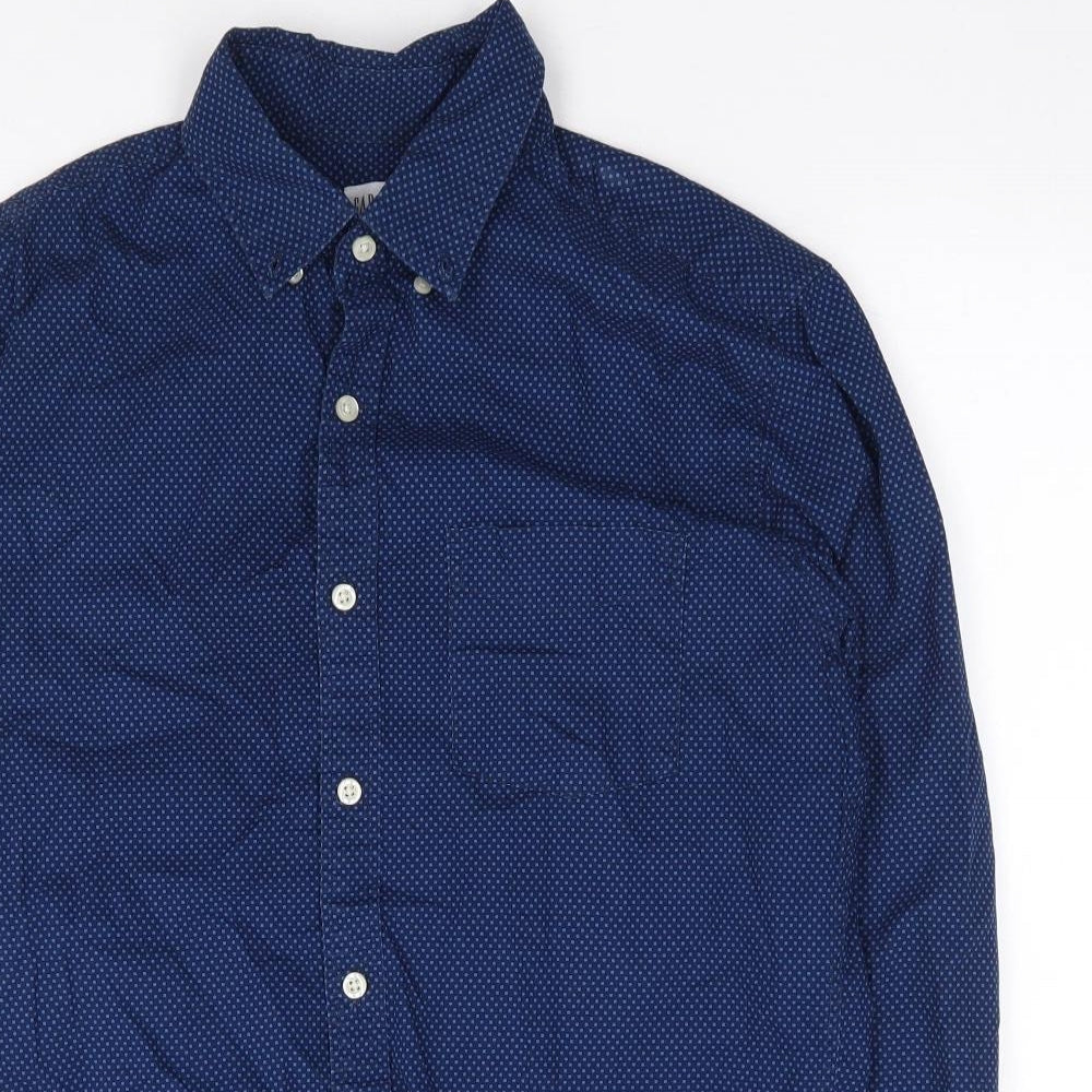 Gap Mens Blue Polka Dot Cotton  Button-Up Size S Collared Button