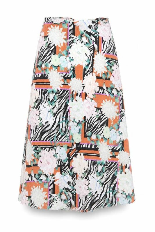 ASOS Womens Multicoloured Floral Polyester Flare Skirt Size 10   Zip