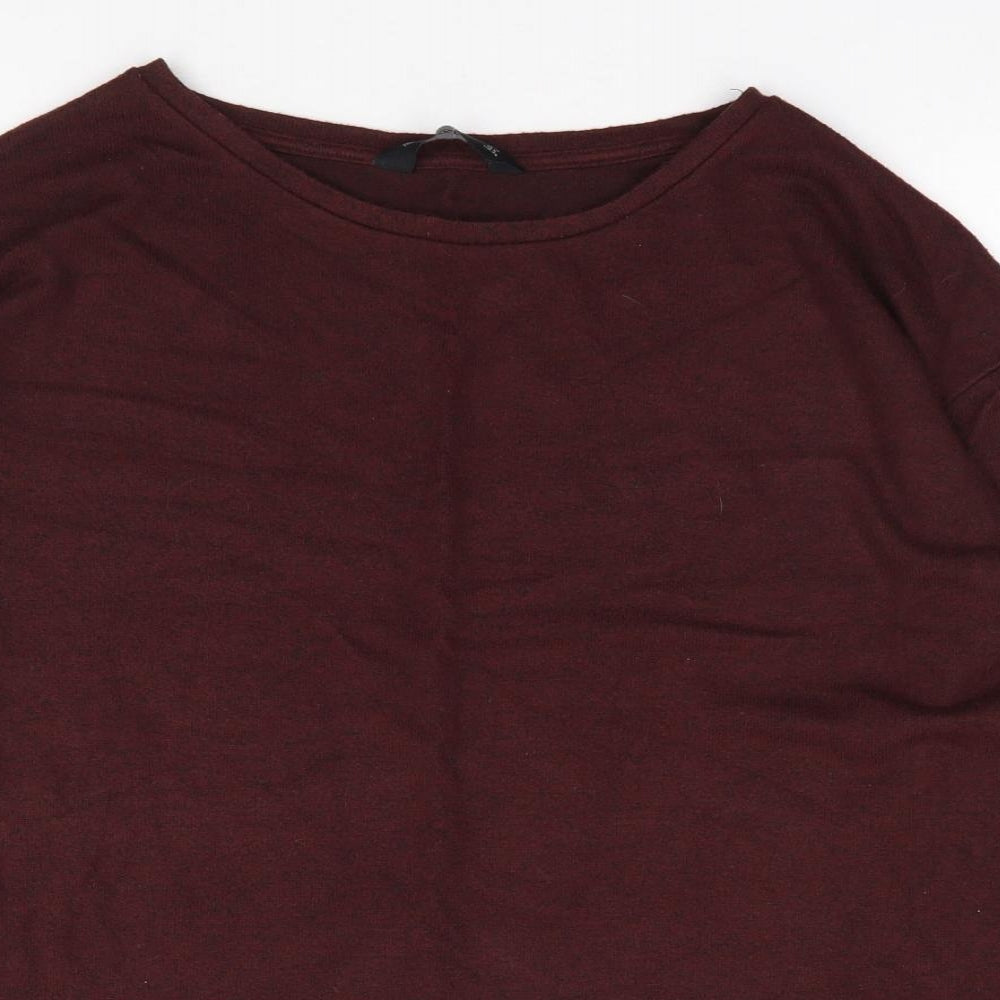 F&F Womens Red Round Neck  Viscose Pullover Jumper Size 10