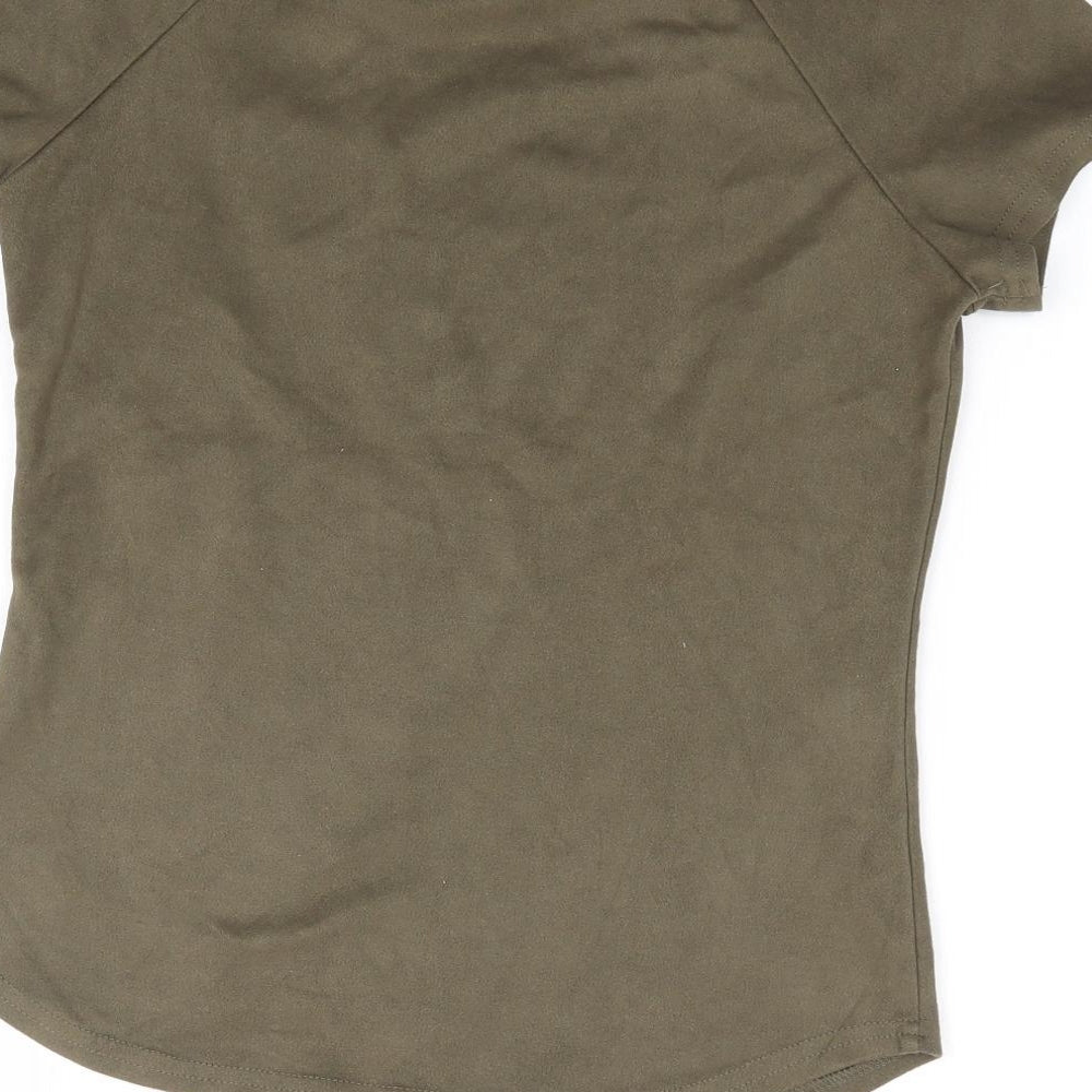 In Vogue Womens Green  Polyester Jersey T-Shirt Size M Round Neck
