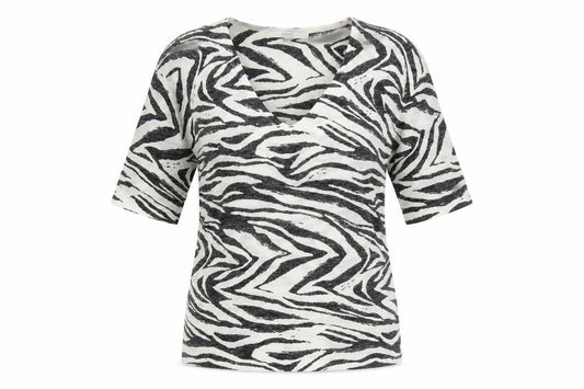 Next Womens Ivory V-Neck Geometric Acrylic Pullover Jumper Size 8