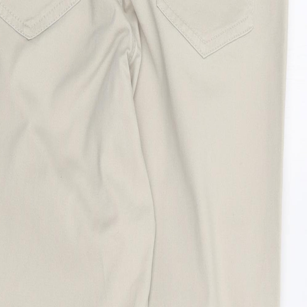 F&F Womens Beige  Cotton Straight Jeans Size 10 L25 in Regular Zip