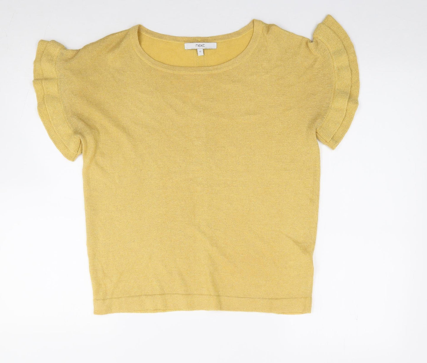NEXT Womens Yellow Round Neck  Viscose Pullover Jumper Size 12