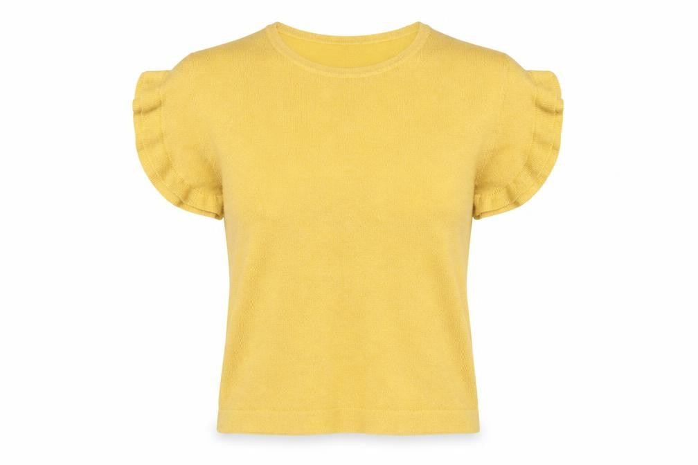 NEXT Womens Yellow Round Neck  Viscose Pullover Jumper Size 12