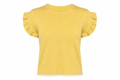Next Womens Yellow Round Neck  Viscose Pullover Jumper Size 12
