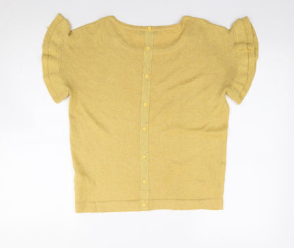 Next Womens Yellow Round Neck  Viscose Pullover Jumper Size 12