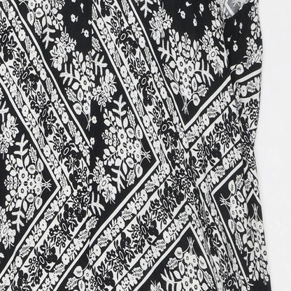Atmosphere Womens White Floral Polyester A-Line  Size 10  Round Neck