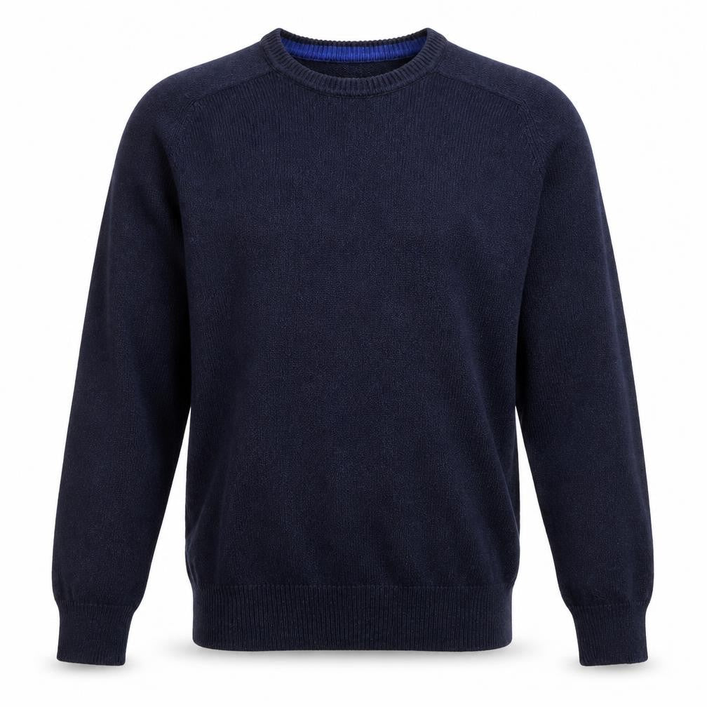 Classic Mens Blue  Cotton Pullover Sweatshirt Size S