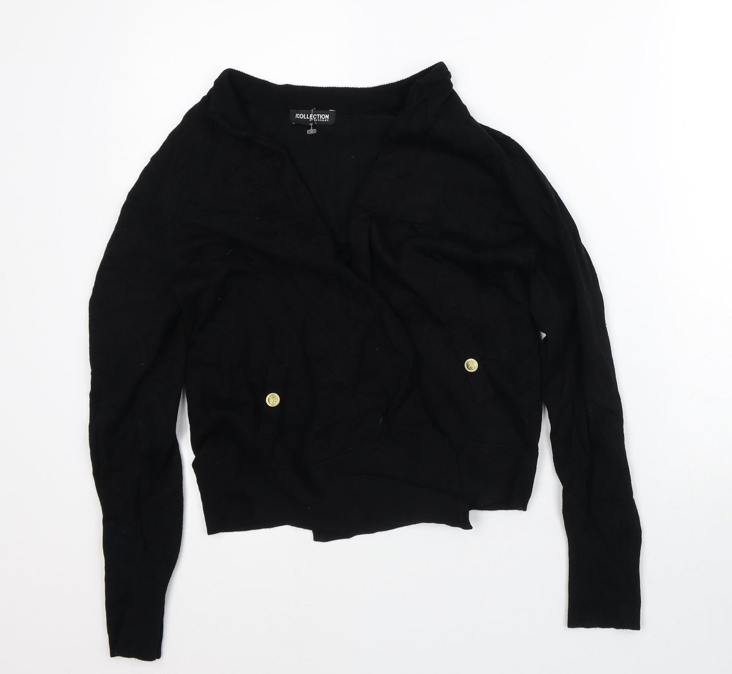 Debenhams Womens Black Round Neck  Viscose Cardigan Jumper Size 10